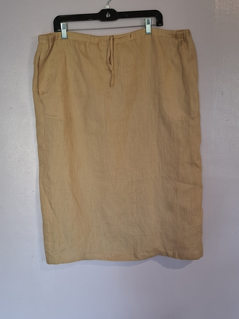 Gianfranco Ferre Beige Linen-Blend Midi Skirt